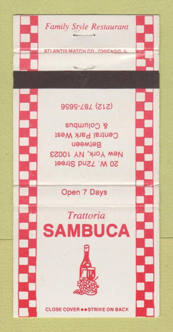 Matchbook Cover - Trattoria Sambuca New York City 30 Strike