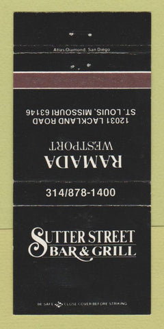 Matchbook Cover - Sutter Street Bar Grill Ramada Inn St Louis MO 30 Strike