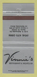 Matchbook Cover - Vinnie's Restaurant Night Club Davie FL 30 Strike