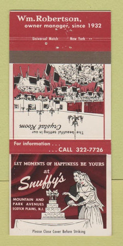 Matchbook Cover - Snuffy's Restaurant Scotch Plains NJ 30 Strike