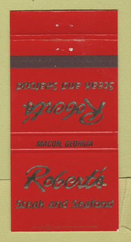 Matchbook Cover - Robert's Steak Seafood Macon GA 30 Strike