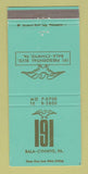 Matchbook Cover - 191 Restaurant Bala Cynwyd PA 30 Strike