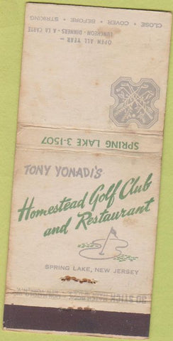 Matchbook Cover - Homestead Golf Club Spring Lake NJ WEAR 30 Strike
