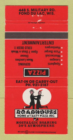 Matchbook Cover - Roadhouse Pizza Fond Du Lac WI 30 Strike