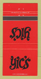 Matchbook Cover - Yic's Restaurant North Vancouver BC 30 Strike