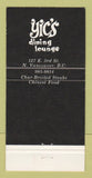 Matchbook Cover - Yic's Restaurant North Vancouver BC 30 Strike