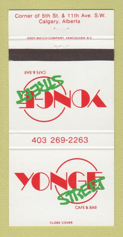 Matchbook Cover - Yonge Street Cafe Bar Calgary AB 30 Strike