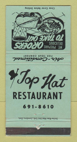 Matchbook Cover - Top Hat Restaurant Canada WEAR 30 Strike