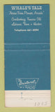 Matchbook Cover - Whale's Tale Restaurant Lahaina Hawaii 30 Strike