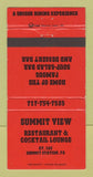 Matchbook Cover - Summit View Restaurant Summit Station PA 30 Strike