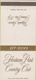 Matchbook Cover - Florham Park Country Club NJ Golf 30 Strike