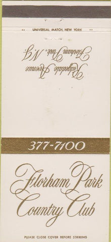 Matchbook Cover - Florham Park Country Club NJ Golf 30 Strike