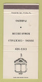 Matchbook Cover - Roman Point Restaurant  Pewaukee WI 30 Strike
