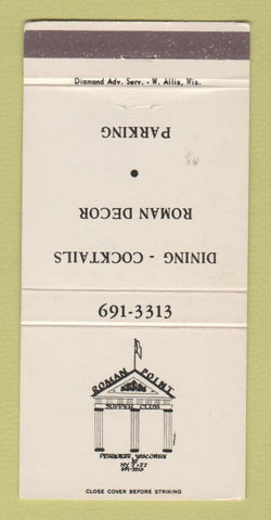 Matchbook Cover - Roman Point Restaurant  Pewaukee WI 30 Strike