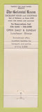 Matchbook Cover - Sunnybrook's Colonial Room Pottstown PA