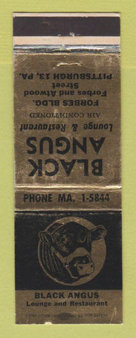 Matchbook Cover - Black Angus Restaurant Pittsburgh PA WEAR