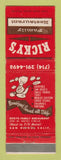 Matchbook Cover - Ricky's Restaurant San Diego CA WEAR