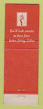 Matchbook Cover - Hickey Freeman Men's Clothes Norman Stockton Winston Salem NC