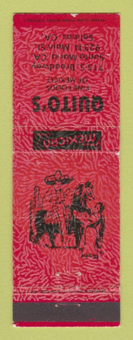 Matchbook Cover - Quito's Mexican Restaurant Santa Maria Salinas CA