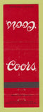 Matchbook Cover - Coors Beer Golden Colorado