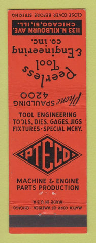 Matchbook Cover - Peerless Tool & Engineering Chicago IL
