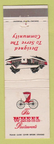 Matchbook Cover - The Wheel Restaurants Chain IN IL IA