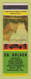 Matchbook Cover - Ed Gulden Auto Service Lawn Mowers Sellersville PA