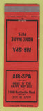 Matchbook Cover - Air Spa Restaurant Rochester? NY WEAR