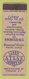 Matchbook Cover - Atlas Linen Supply Syracuse NY FEDERAL LONG WEAR