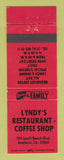 Matchbook Cover - Lyndy's Restaurant Anaheim CA