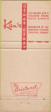 Matchbook Cover - Kan's Chinese Restaurant San Francisco CA 30 Strike