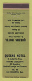 Matchbook Cover - Queens Hotel Lac Megantic QC