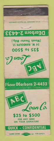 Matchbook Cover - ABC Loan Company Chicago IL WEAR