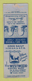 Matchbook Cover - Westwood Coffee Shop Baltimore? MD? SAMPLE WEAR