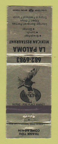Matchbook Cover - La Paloma Mexican Restaurant Seattle WA WEAR