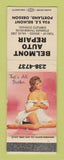 Matchbook Cover - Belmont Auto Repair Portland OR pinup