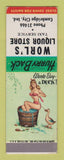 Matchbook Cover - Worl's Liquor Store Cambridge City IN pinup