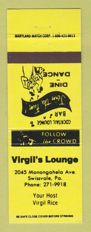 Matchbook Cover - Virgil's Lounge Swissvale PA