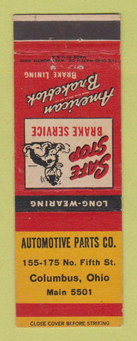 Matchbook Cover - American Brakeblok Brake Lining Columbus OH Auto Parts