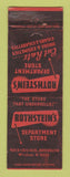 Matchbook Cover - Rothstein's Department Store Brooklyn NY WEAR