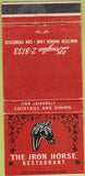 Matchbook Cover - Iron Horse Restaurant San Francisco CA 30 Strike