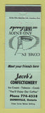 Matchbook Cover - Jacob's Confectionery Dunnville ON