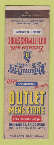 Matchbook Cover - Outlet Men's Store Bridgeport CT Dunmurray Clothes WEAR