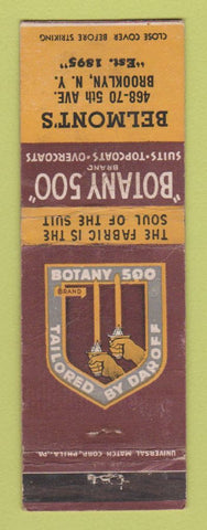 Matchbook Cover - Botany 500 Men's Clothes Belmont's Brooklyn NY