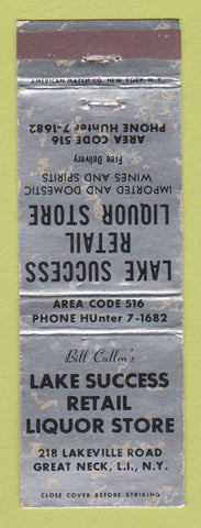 Matchbook Cover - Lake Success Retail Liquor Store Great Neck LI NY WORN