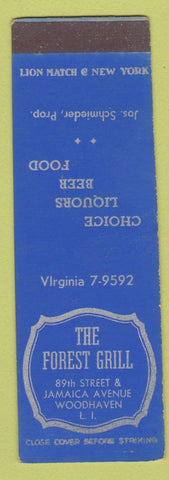 Matchbook Cover - Forest Grill Woodhaven LI NY SAMPLE