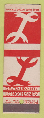 Matchbook Cover - Longchamps Restaurant feature SAMPLE