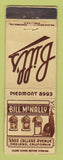 Matchbook Cover - Bill McNally Oakland CA WORN