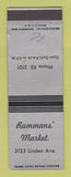 Matchbook Cover - Rummans' Market Columbus? OH SAMPLE