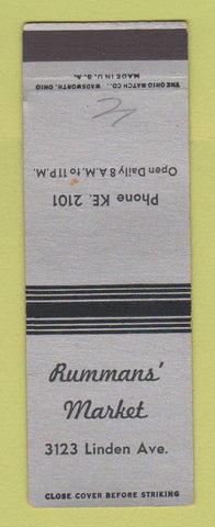 Matchbook Cover - Rummans' Market Columbus? OH SAMPLE